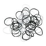 Dewal Резинки Для Волос Черн. | Белые, Силикон., Midi (50 Шт)